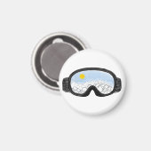 Illustratie Uitzicht Ski Goggles Mountain Magneet (Voorkant / Achterkant)