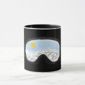 Illustratie Uitzicht Ski Goggles Mountain Mok (Midden)