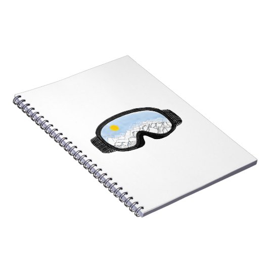 Illustratie Uitzicht Ski Goggles Mountain Notitieboek (Rechterzijde)