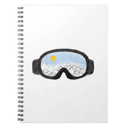 Illustratie Uitzicht Ski Goggles Mountain Notitieboek (Voorkant)