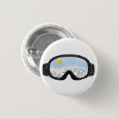 Illustratie Uitzicht Ski Goggles Mountain Ronde Button 3,2 Cm (Voorkant /achterkant)