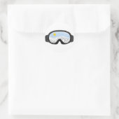 Illustratie Uitzicht Ski Goggles Mountain Ronde Sticker (Tas)