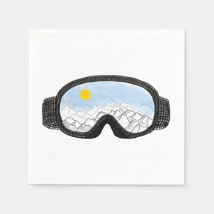 Illustratie Uitzicht Ski Goggles Mountain Servet
