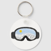 Illustratie Uitzicht Ski Goggles Mountain Sleutelhanger (Voorkant)