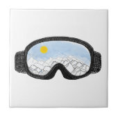 Illustratie Uitzicht Ski Goggles Mountain Tegeltje (Voorkant)