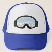 Illustratie Uitzicht Ski Goggles Mountain Trucker Pet (Voorkant)
