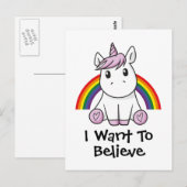 Illustratie Unicorn (bewerkbare tekst) Briefkaart (Voorkant / Achterkant)