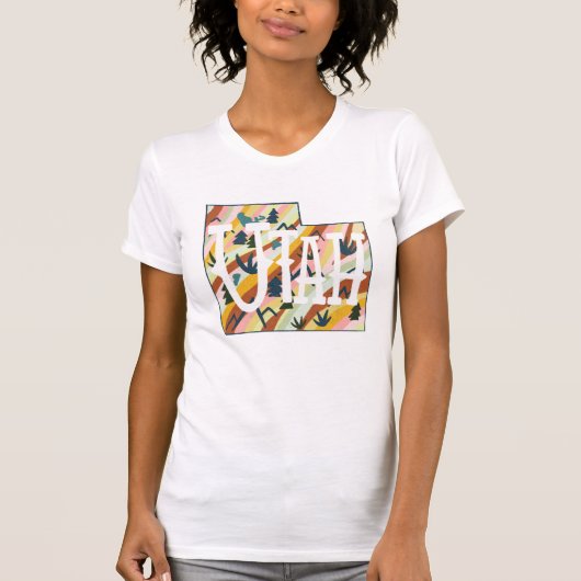 Illustratie Utah State Map T-shirt (Voorkant)