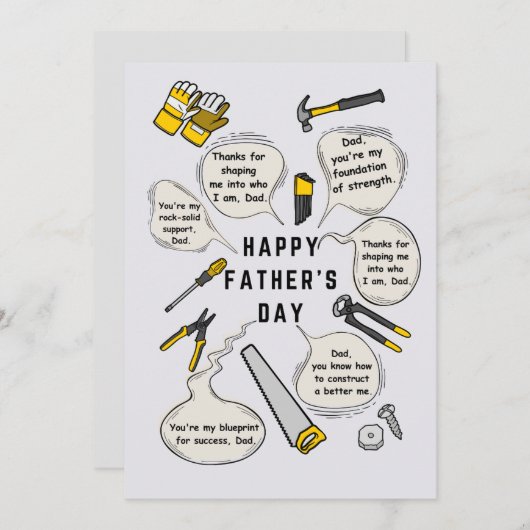 Illustratie vaderdag Kaart Tool Kit en offertes (Voorkant / Achterkant)