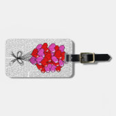 Illustratie valentijn hartballon bagagelabel (Voorkant horizontaal)