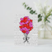 Illustratie valentijn hartballon feestdagenkaart (Staand voorkant)