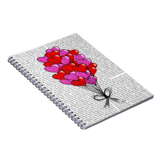 Illustratie valentijn hartballon notitieboek (Rechterzijde)