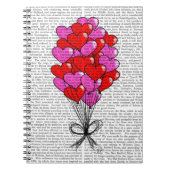 Illustratie valentijn hartballon notitieboek (Voorkant)