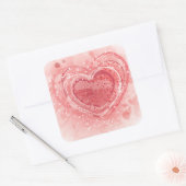 Illustratie Valentijnsdag Vierkante Sticker (Envelop)