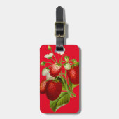 Illustratie van Aardbeien in Botanische Stijl Bagagelabel (Voorkant verticaal)