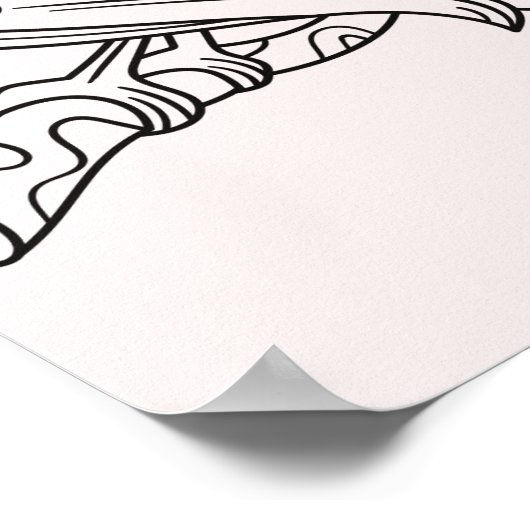 Illustratie van abstracte lijntekenvogel poster (Hoek)