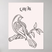 Illustratie van abstracte lijntekenvogel poster (Voorkant)