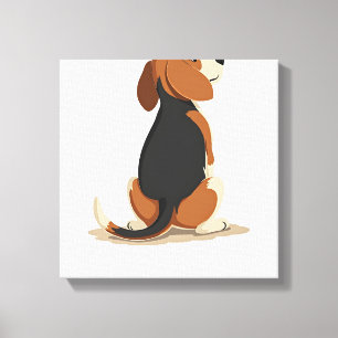 Illustratie van achteraanzicht van vintage Beagle Canvas Afdruk