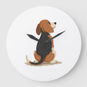 Illustratie van achteraanzicht van vintage beagle grote klok