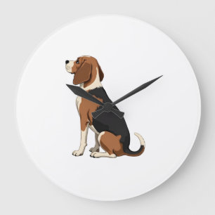 Illustratie van achteraanzicht van vintage Beagle- Grote Klok