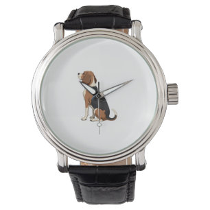 Illustratie van achteraanzicht van vintage Beagle Horloge