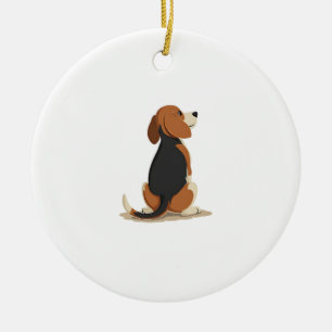 Illustratie van achteraanzicht van vintage Beagle  Keramisch Ornament