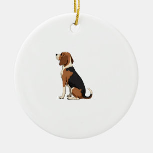 Illustratie van achteraanzicht van vintage Beagle  Keramisch Ornament