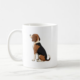 Illustratie van achteraanzicht van vintage Beagle  Koffiemok