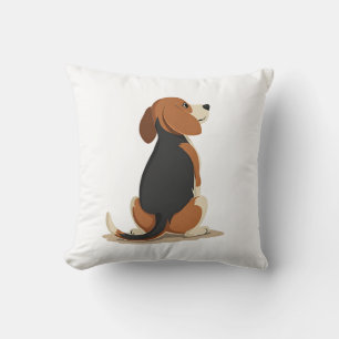 Illustratie van achteraanzicht van vintage Beagle  Kussen