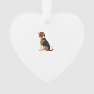 Illustratie van achteraanzicht van vintage beagle  ornament
