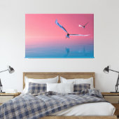 Illustratie van adelaars die vliegen in de schilde canvas afdruk (Insitu (Slaapkamer))