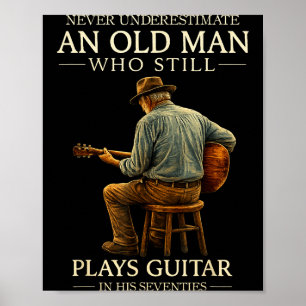 Illustratie van akoestische gitaarspeler voor 70e  poster
