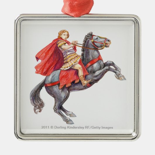 Illustratie van Alexander de Grote Metalen Ornament (Voorkant)