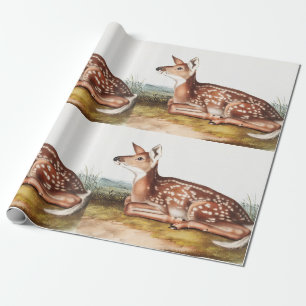 Illustratie van American Deer (Cervus Virginianus) Cadeaupapier