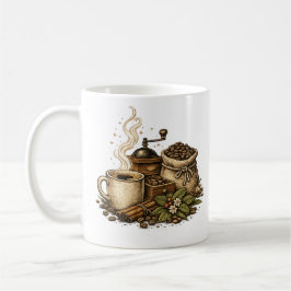 Illustratie van antieke koffiekop koffiemok