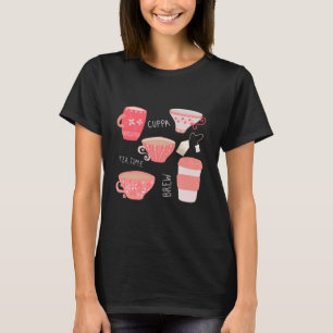 Illustratie van antieke theekop en theepot t-shirt