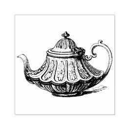 Illustratie van antieke theepot rubberstempel