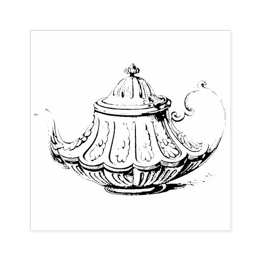 Illustratie van antieke theepot rubberstempel (Afrduk)