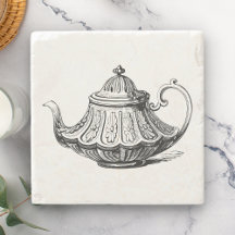 Illustratie van antieke theepot