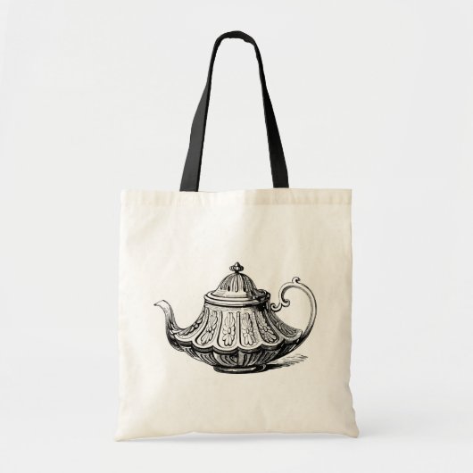 Illustratie van antieke theepot tote bag (Voorkant)