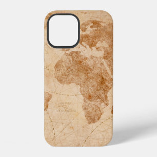 Illustratie van antieke vintagewereldkaartkaart, w iPhone 12 hoesje