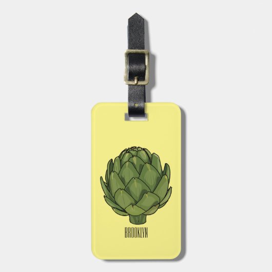 Illustratie van Artichoke cartoon Bagagelabel (Voorkant verticaal)