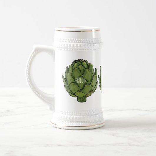 Illustratie van Artichoke cartoon Bierpul (Links)