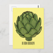 Illustratie van Artichoke cartoon Briefkaart (Voorkant / Achterkant)