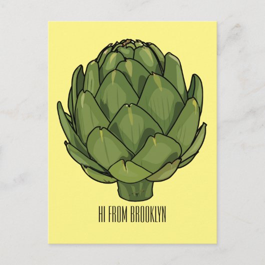 Illustratie van Artichoke cartoon Briefkaart (Voorkant)