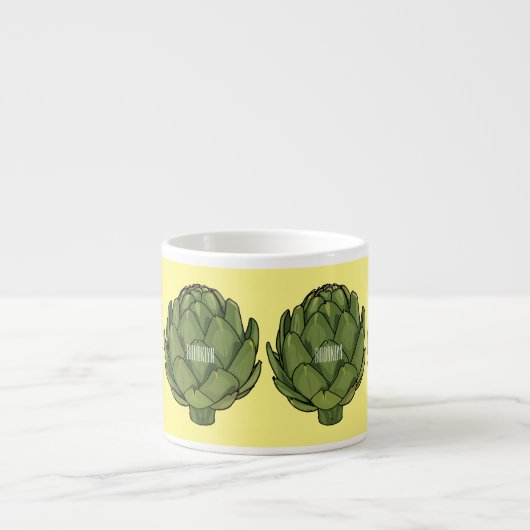 Illustratie van Artichoke cartoon Espresso Kop (Voorkant)