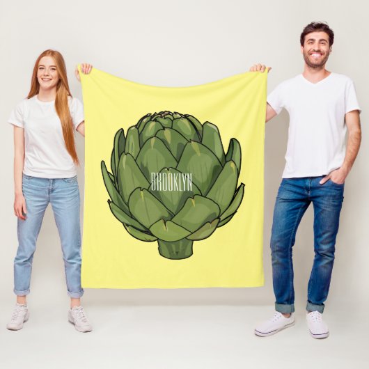 Illustratie van Artichoke cartoon Fleece Deken (In situ)