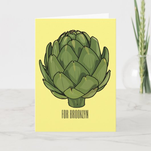Illustratie van Artichoke cartoon Kaart (Voorkant)
