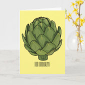 Illustratie van Artichoke cartoon Kaart (Gele Bloem)