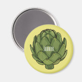 Illustratie van Artichoke cartoon Magneet (Voorkant / Achterkant)